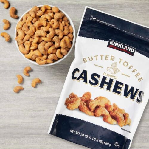 2-PACK Kirkland Butter Toffee Flavored Cashews 24 Oz Each Free Shipping - Picture 2 of 4