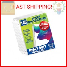 Samsill 100 Pack Heavy Duty Sheet Protectors, Non-Glare, 8.5x11 Inch Page Protec
