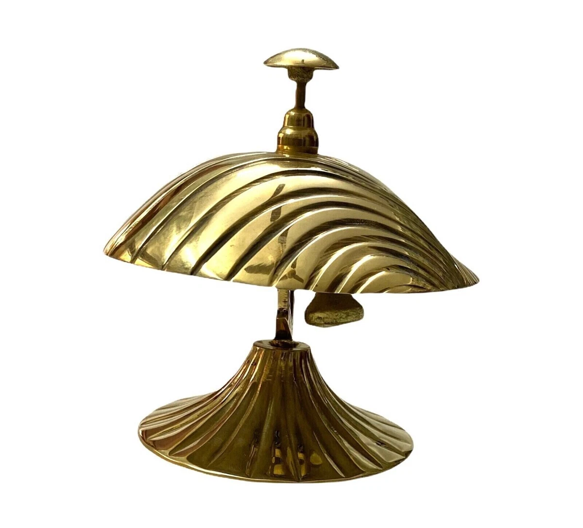 Brass Polished Sea Scallop Style Table Bell Service Bell Office Desk Bell