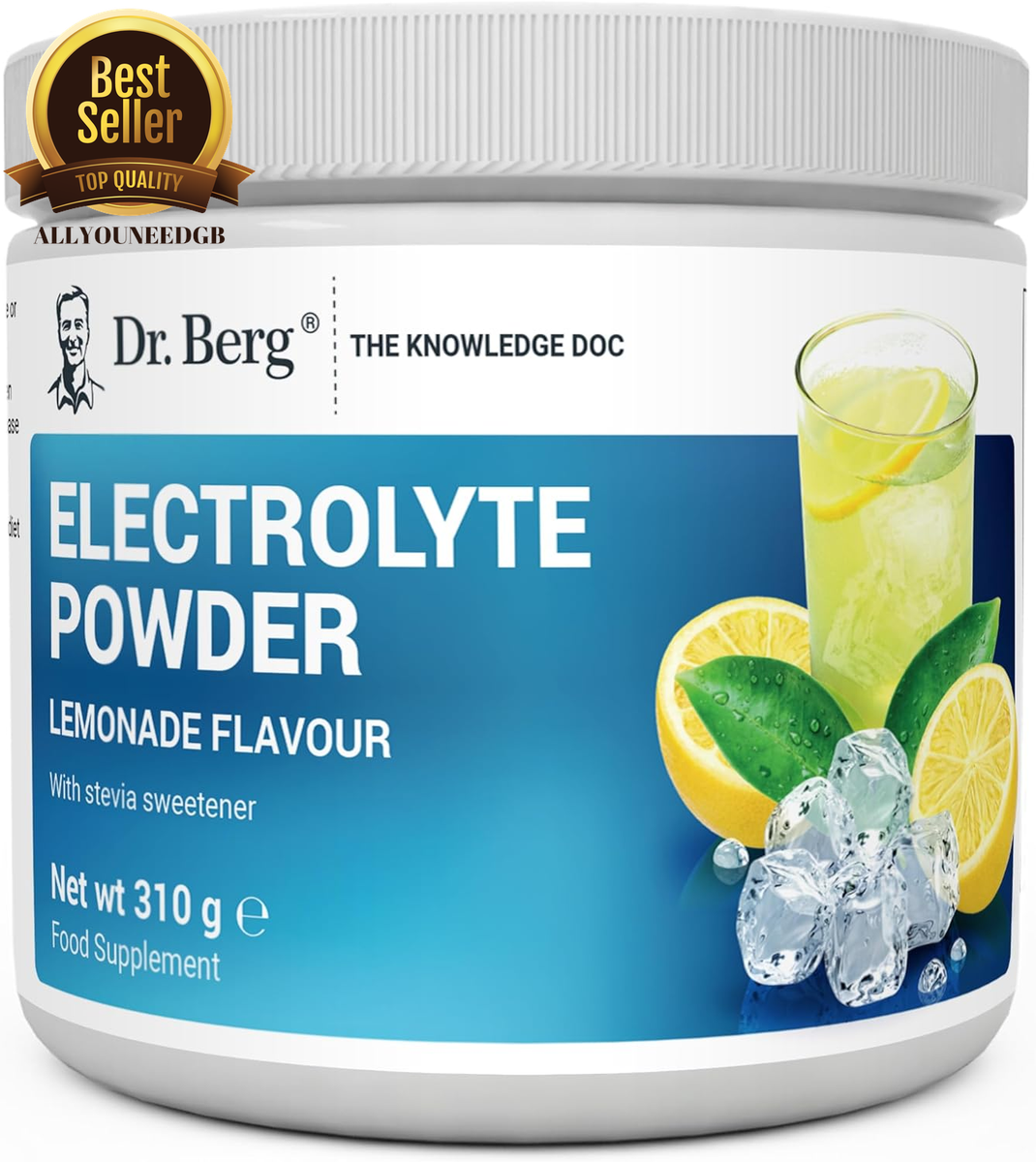 Dr. Berg Electrolyte Powder Drink Supplements 1000Mg Potassium 50