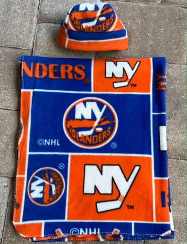 New York Islanders Fleece Newborn Infant Baby Receiving Blanket & Hat Gift Set - Picture 1 of 3