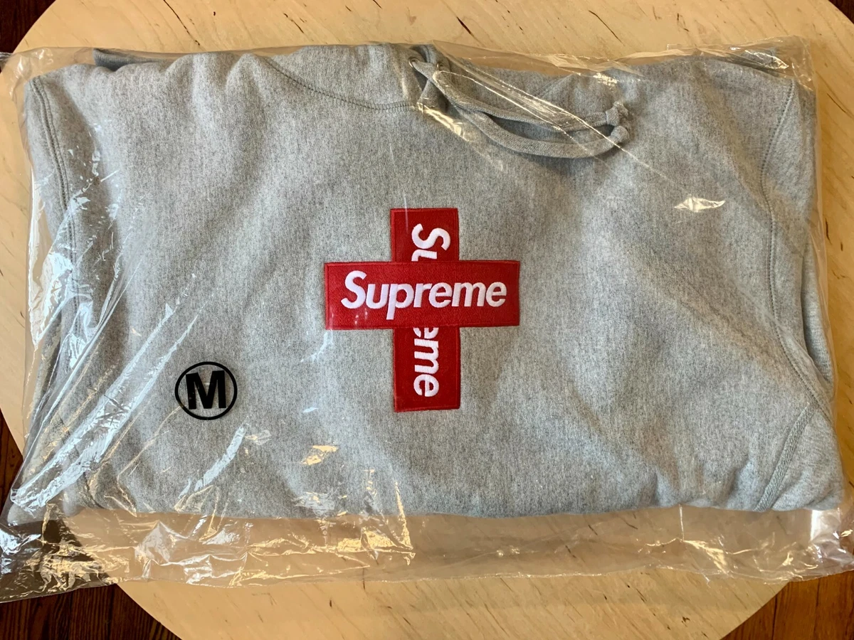 Supreme Cross Box Logo Hooded Grey M