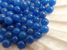 1 x 6mm Half Drilled Blue Onyx Round Bead, Half-drilled Gemstone,       (GB1159)