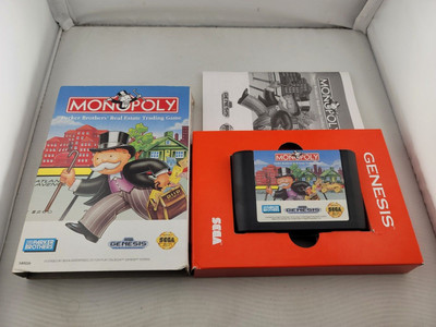 Monopoly for Sega Genesis Complete In Box CIB Great Shape Cardboard Box