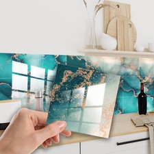 24X Marble Tile Stickers Wall Sticker Self-Adhesive Stick On Kitchen Bathroom