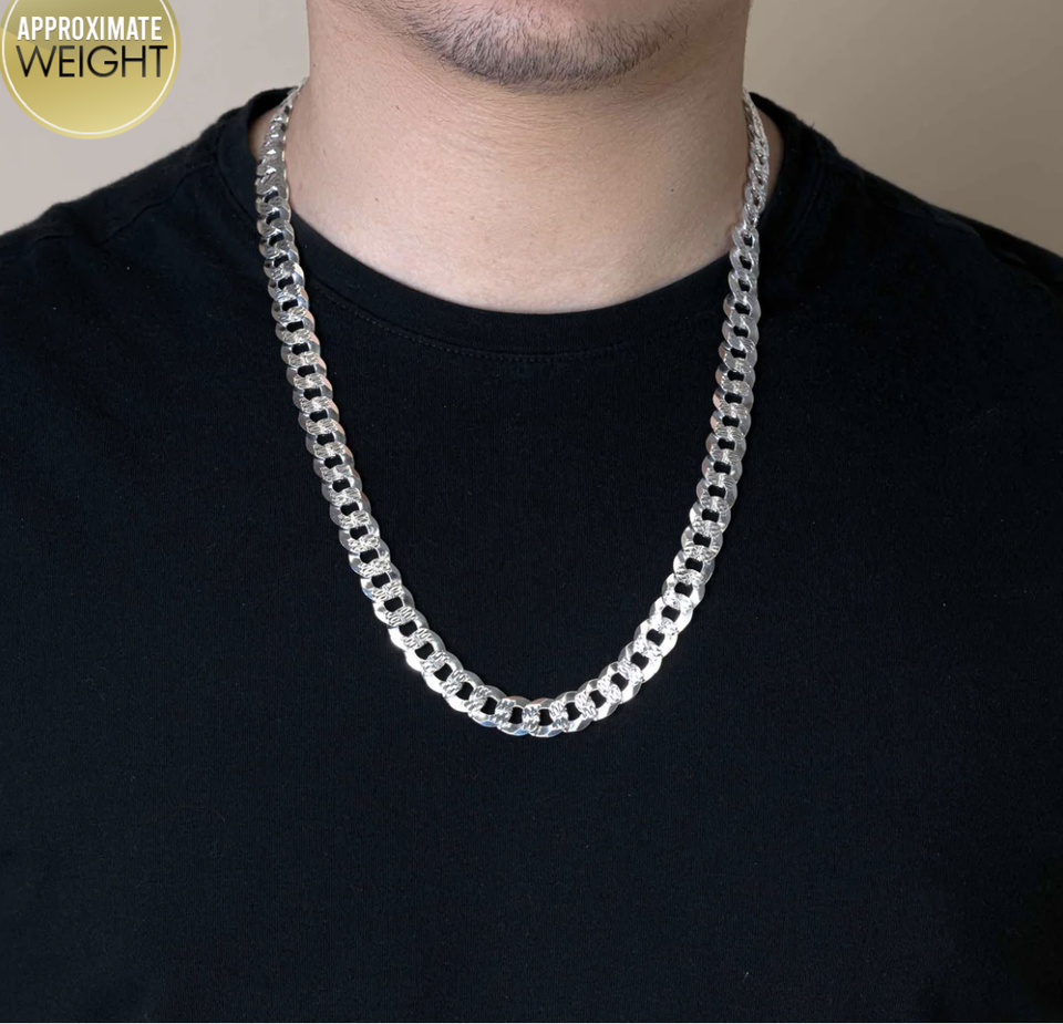 Miami Cuban Chain Bracelet Diamond Cut Two Tone 14k Gold Vermeil Real