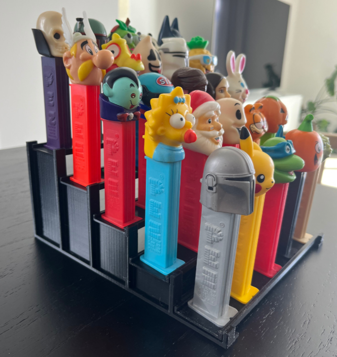 Pez Dispenser Stadium Display Stand, Display Case Holds 25 Footed