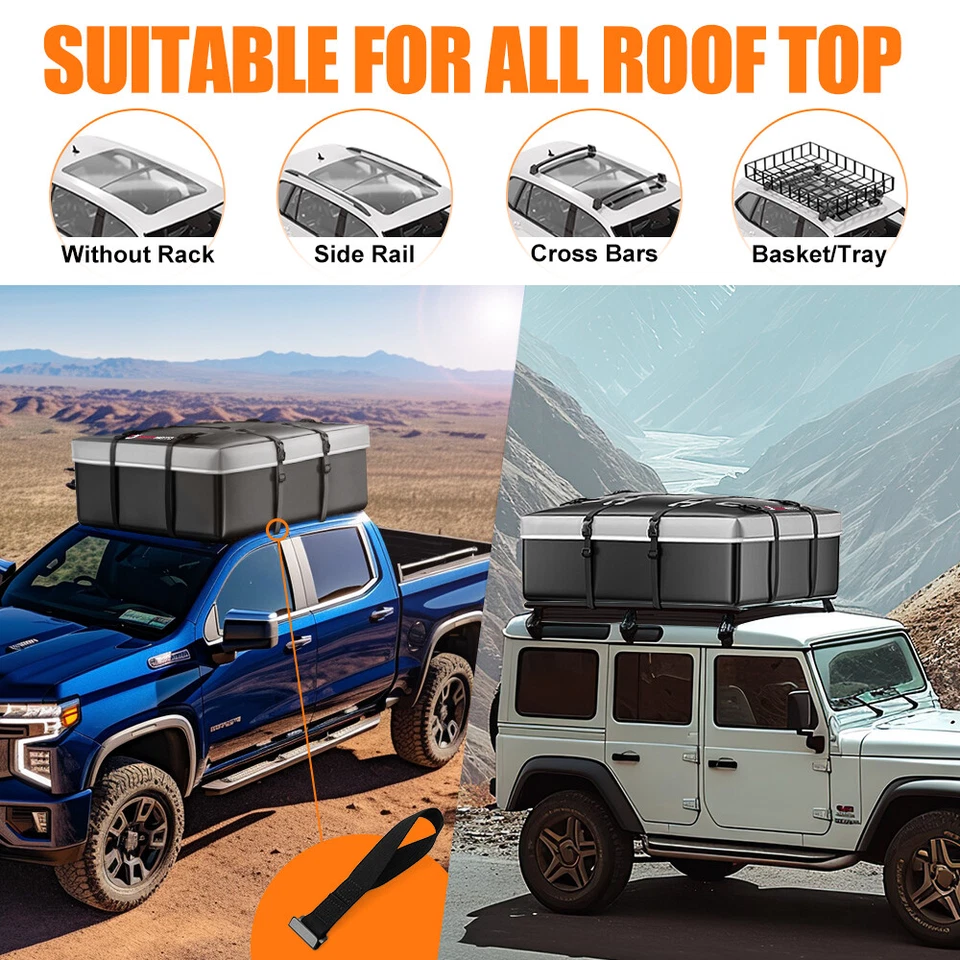 Bolsa de almacenamiento de equipaje para techo de auto Ford Explorer de 15 pies cúbicos Foto 3 de 4