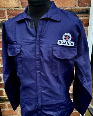 森*熊様 SCANIA Boilersuit ネイビー M Retro Scania Badged Zip Front Navy Boiler Suit Polycotton Overalls
