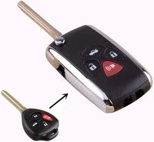 Modified Flip Remote Car Key Shell Fob Case For Toyota Corolla RAV4 4 Buttons