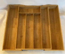 Seville Classics 2-piece Expandable Bamboo Drawer Organizer