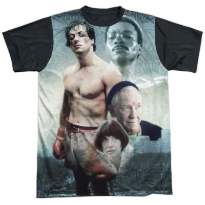 Rocky Montage Adult Halloween Costume T Shirt (Black Back), S-3XL