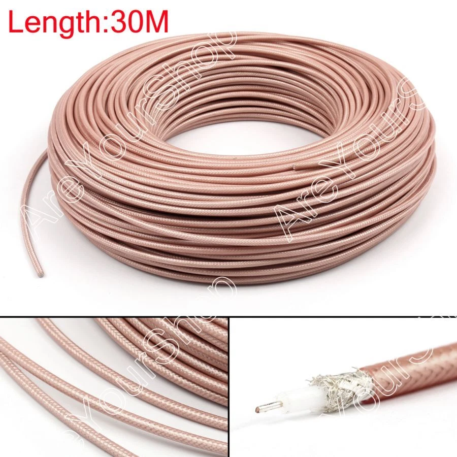 30m RG142 RF Coaxial Cable Connector 50ohm M17/60 RG-142 Coax Pigtail 98ft Foto 2 de 4