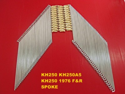 Fit KAWASAKI KH250 KH250A5 KH250 1976 F R SPOKE SET 80Pcs. NIPPLE GOLD JAPAN [mi