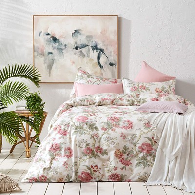 Eikei Home French Country Garden Toile Floral Printed Duvet Quilt Cover Cotto...