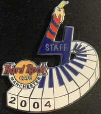 Hard Rock Cafe MANCHESTER 2004 4th Anniversary PIN Keyboard "4" LE 75 HRC #27966