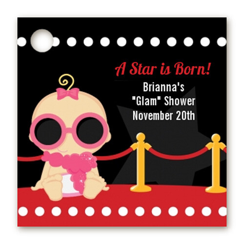 A Star is Born Blonde Hair - 20 Personalized Baby Shower Favor Tags