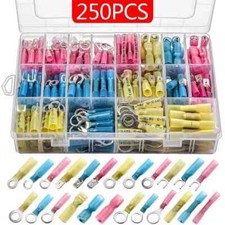 250pcmHeat Shrink Wire Connectors Electrical Ring Fork Spade Crimp Terminals Kit