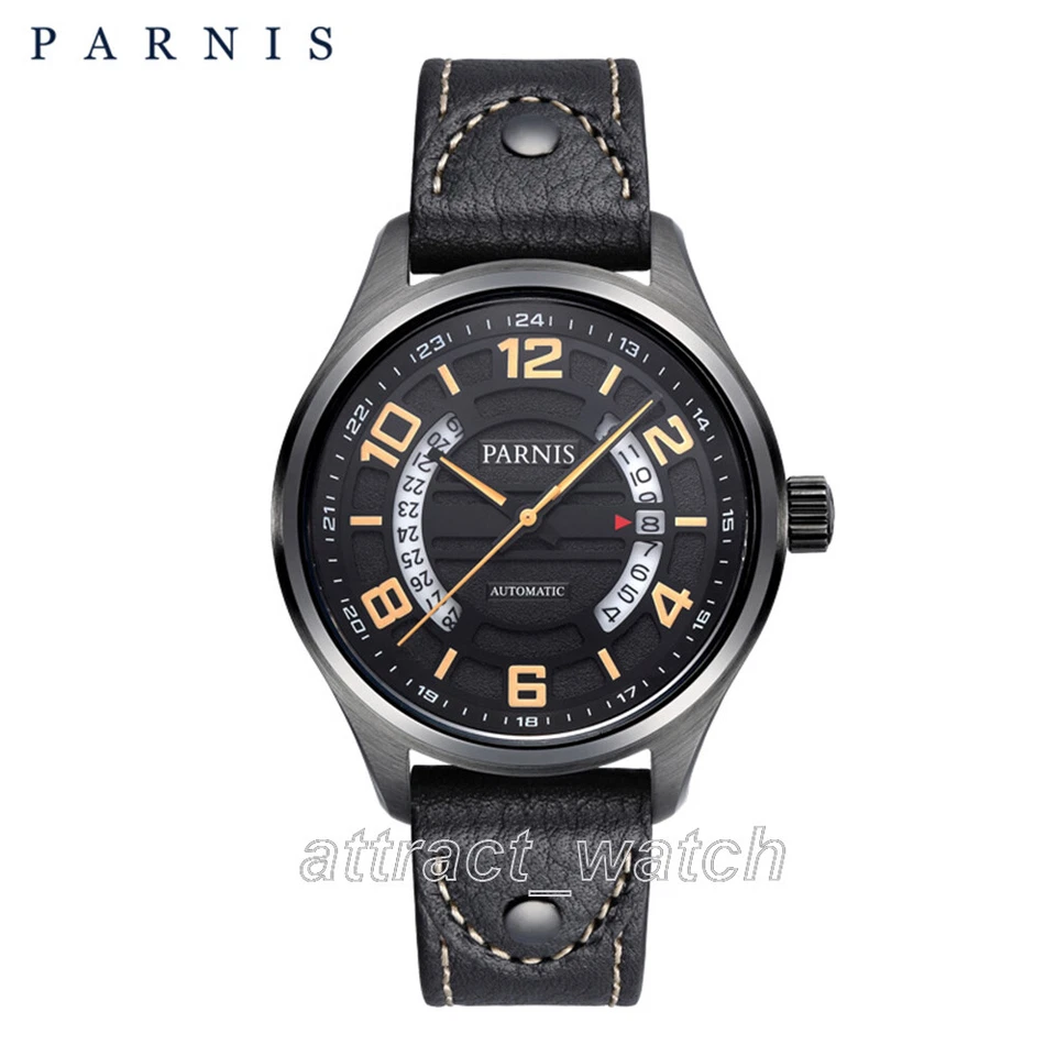 Parnis Men's Automatic Mechanical Watch Hollow Dial Luminous Marker Sports Style - Image 2 of 4