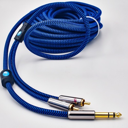 Shielding OFC Audio Cable Stereo 6.35mm to 2 RCA for Mixer Console AMP