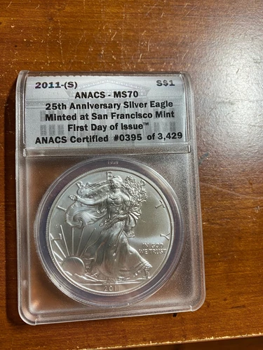 2011S American Silver Eagle ANACS MS70 25th Anniversary **FDOI**