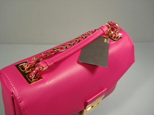 Fendi Fucsia Cuero Rosa Oro Correa Baguette Bolso de Hombro Cartera NUEVO - Imagen 11 de 12