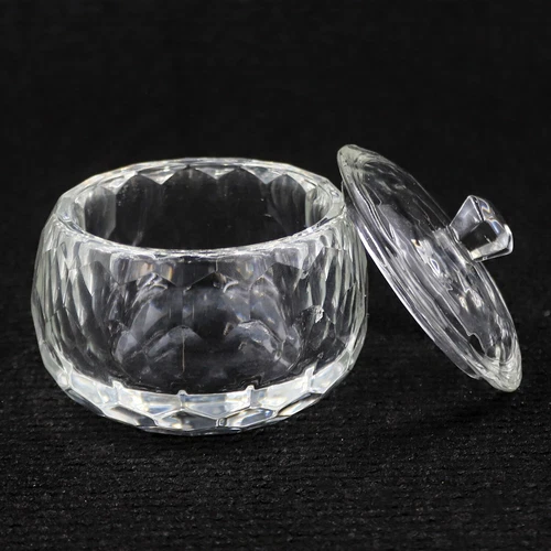 Pro Impressions - Large Glass Dappen Dish With Lid  (Acrylic Nail Art Glitter)