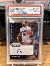 2020 Panini Prizm Sensational Signatures COLE ANTHONY RC Gem Mint PSA 10 Auto 10