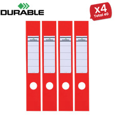Image of Durable Ordofix Self-Adhesive Spine Labels - Red - Pack of 10 - 60 mm Width 1-5