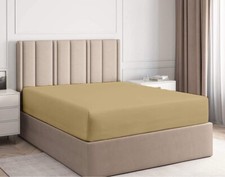 Twin Fitted Sheet 100 Organic Cotton Deep Pocket 800 Thread Count Brown Tan New