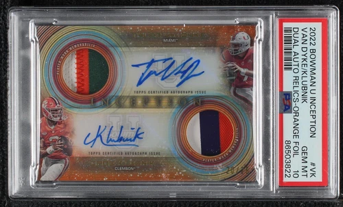 2022-23 Bowman Inception University Cade Klubnik Tyler Van Dyke #DADR-VK