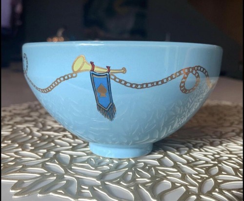 Alice in Wonderland Blue And Gold Porcelain Trinket Bowl - Picture 3 of 7