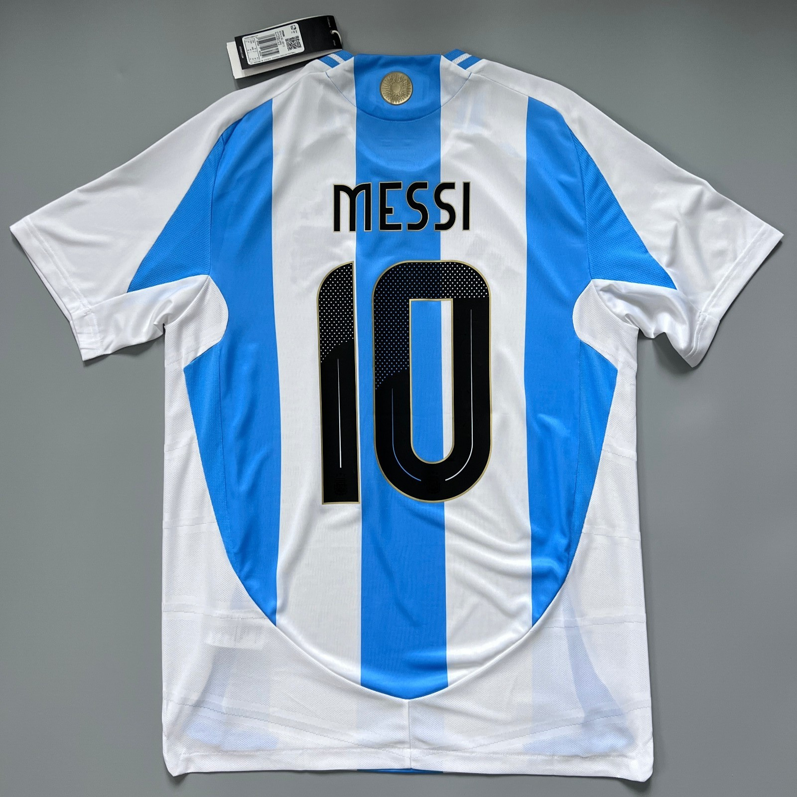 adidas men Argentina Team 2024 Home Authentic Soccer Jersey Messi Size M
