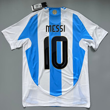 adidas men Argentina Team 2024 Home Authentic Soccer Jersey Messi Size M