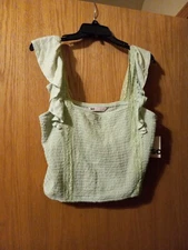SO Crochet Trim Tank Gabby Green crop top/Shirt size XL and XXL Available 
