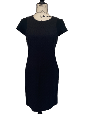 Diane Von Furstenberg Women's Eyelet Embroidered Bodycon Dress Black Size 4