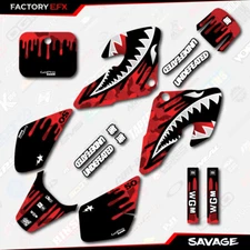 Red Savage Camo Racing Graphics kit fits Honda 2000-2003 XR50 XR 50 00-03