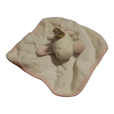 Cloud Island Pink Unicorn Terry Cloth White Security Lovey , Baby Hands 9''