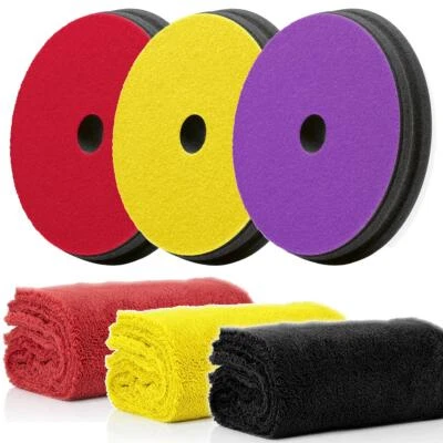 Juego de almohadillas automáticas detailmate KochChemie micro corte + corte pesado + corte fino + microfibra