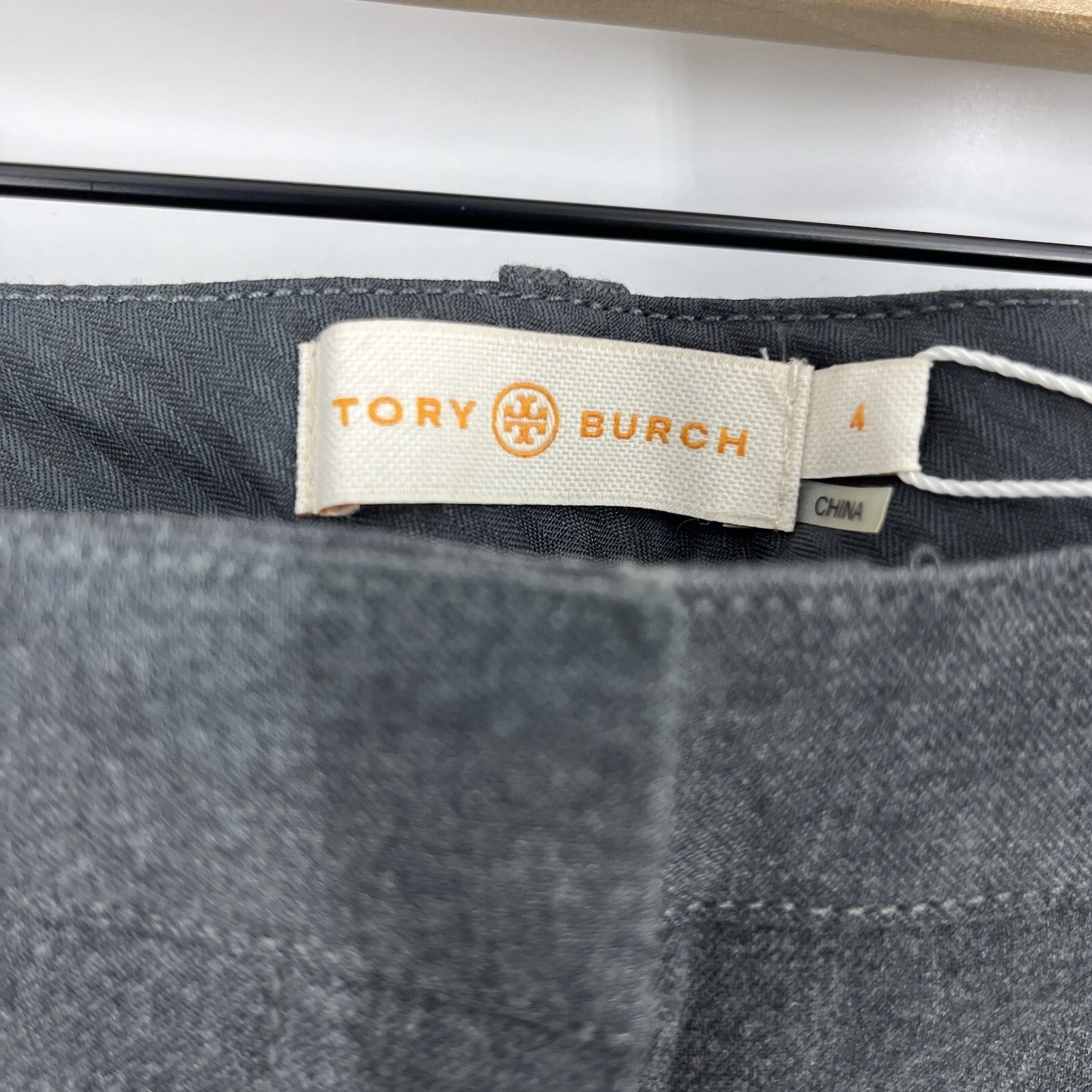 Pantaloni abito Tory Burch taglia 4 donna grigi lana Kane gambe larghe tasca alla caviglia