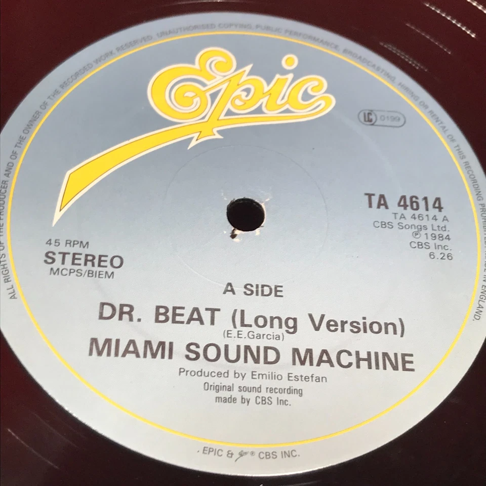 MIAMI SOUND MACHINE Dr. Beat 1984 UK 12" vinyl single Gloria Estefan extended - Image 3 of 4