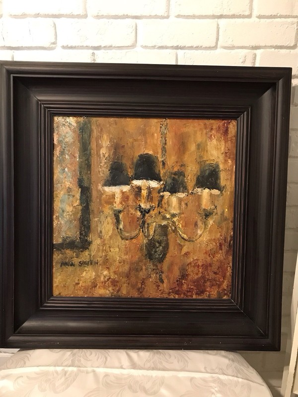framed oil painting Of Chandelier 