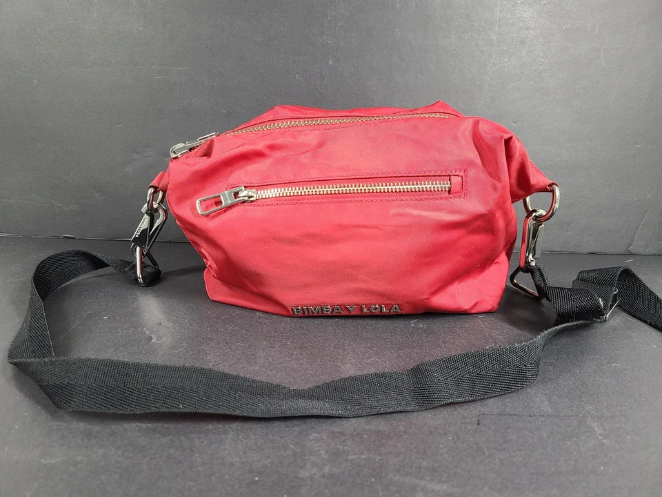 Bimba Y Lola Medium Banana Crossbody Bag Zip Closure Red - Image 2 of 4