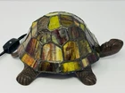 Vintage Tiffany-Style Stained-Glass Turtle Accent Lamp Night Light