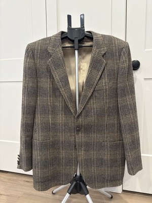 Valentino | Blazer / Jacket | Vintage | Plaid | Tan & Brown | US Sz 48 (XL) $800