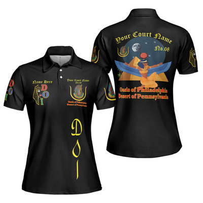 Custom Name DOI Daughters Of Isis ISIS WINGS OUT Shriners Women 3D Polo Shirt