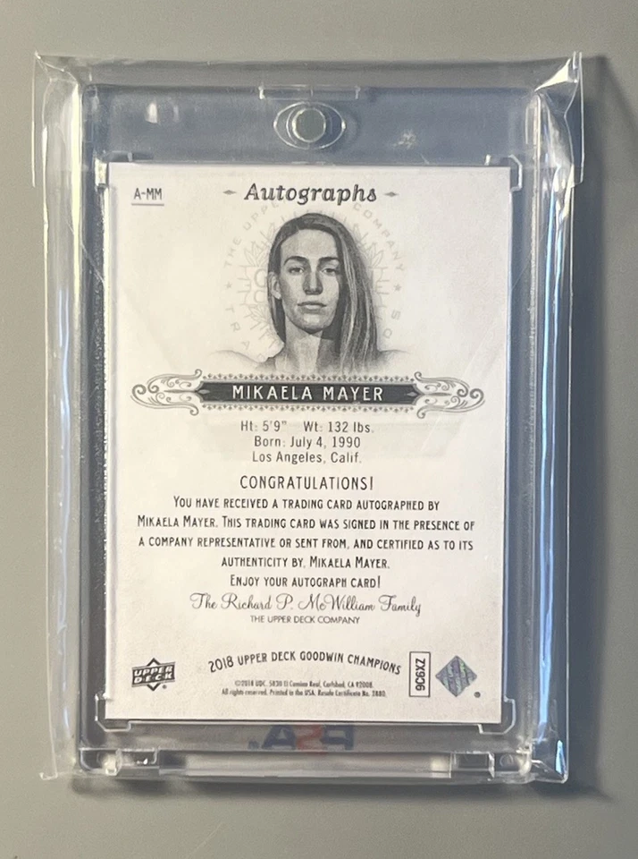 MIKAELA MAYER 💎FUTURE HOF/GOAT! AUTHENTIC AUTOGRAPHED ✨ROOKIE✨CARD!!! - Image 2 of 2