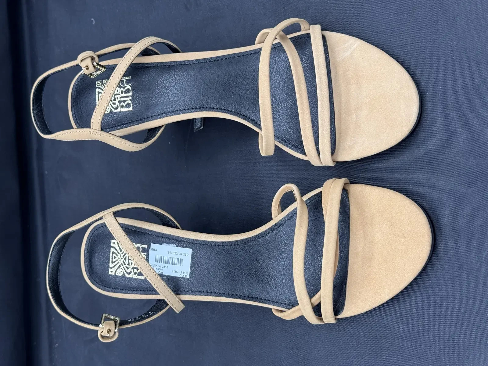 Biba Womens Strappy High Heel Sandals UK 3 EU 36 Beige Nude Stiletto Shoes image 3