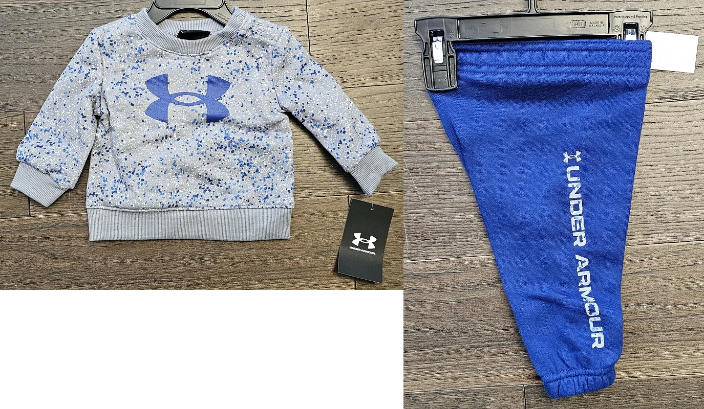Baby Boy Size 0-3 Months Crew Sweatshirt Jogger Sweatpants Outfit Under Armour
