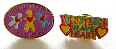 2 Girl Scouts Pins GS Volunteers Have Heart